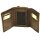 Sunsa Damen Vintage Leder Geldbörse, Portemonnaie, Brieftasche dunkelbraun S