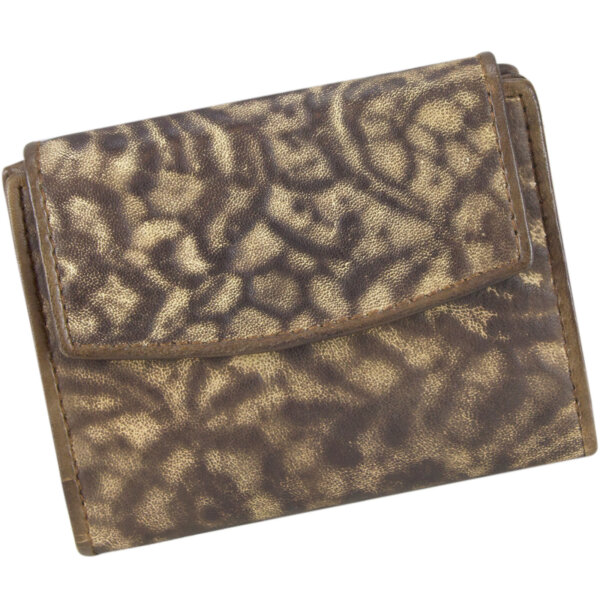 Sunsa Damen Vintage Leder Geldbörse, Portemonnaie, Brieftasche dunkelbraun M