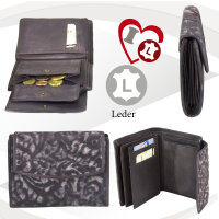 Sunsa Damen Vintage Leder Geldbörse, Portemonnaie, Brieftasche Kaffee M