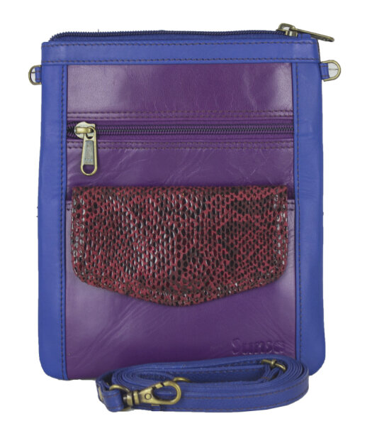 Sunsa Creation "Chi Chi" kleine bunte Ledertasche. Umhängetasche aus Leder