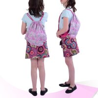 Zugbeutel für Kinder, Turnbeutel für Mädchen, klein Kinderrucksack aus Baumwolle