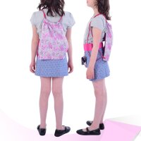 Zugbeutel für Kinder, Turnbeutel für Mädchen, klein Kinderrucksack aus Baumwolle