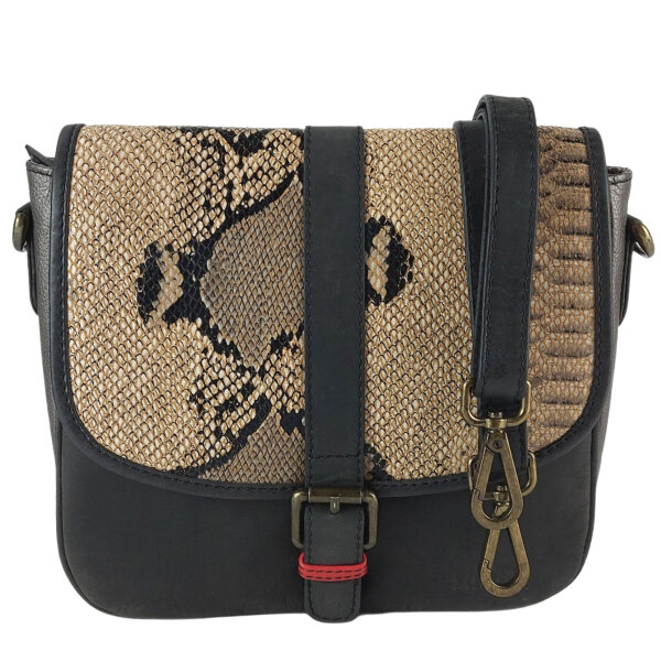 Sunsa Leder Messenger Damentasche Ledertasche schwarze Umhängetasche Crossbody