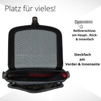 Sunsa Leder Messenger Damentasche Ledertasche schwarze Umhängetasche Crossbody