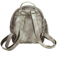 Sunsa Tasche Rucksack Schultertasche Leder Canvas taupe