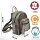 Sunsa Tasche Rucksack Schultertasche Leder Canvas taupe