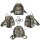 Sunsa Tasche Rucksack Schultertasche Leder Canvas taupe