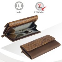 Sunsa Creations "Maja" echt Leder Geldbörse. Portemonnaie aus Leder. Großer Geldbeutel
