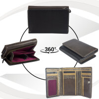 Sunsa Leder Damen Geldbörse Portemonnaie Brieftasche großer Geldbeutel
