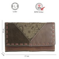 Sunsa Creations "Dora" echt Leder Damen Geldbörse Portemonnaie Brieftasche großer Geldbeutel