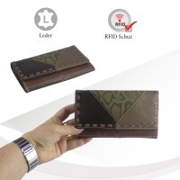 Sunsa Creations "Dora" echt Leder Damen Geldbörse Portemonnaie Brieftasche großer Geldbeutel
