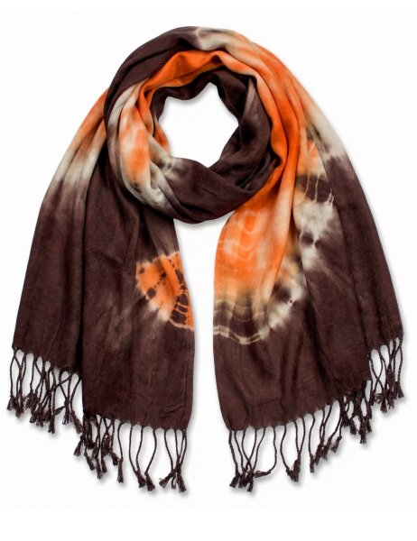 Winter scarf with a large batik patterns