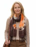 Winter scarf with a large batik patterns