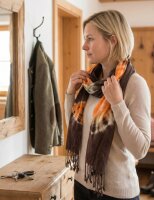 Winter scarf with a large batik patterns
