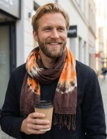 Winter scarf with a large batik patterns
