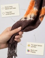 Winter scarf with a large batik patterns