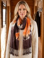 Winter scarf with a large batik patterns
