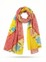 Summer cotton scarf, clematis flowers