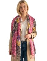 Summer cotton scarf, clematis flowers