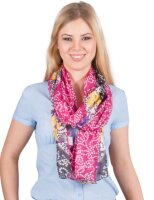 Summer cotton scarf, clematis flowers