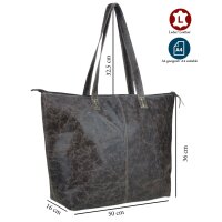 Sunsa Tasche Schultertasche Crinkel Effekt Handtasche Leder braun