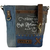 Sunsa Damentasche aus Upcycling Jeans. Umhängetasche...