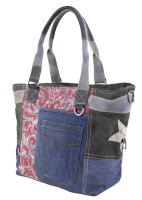 Sunsa Canvas Bag Handbag Shopper Jeans Bag Shoulder bag Weekender blue