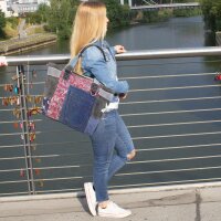 Sunsa Canvas Bag Handbag Shopper Jeans Bag Shoulder bag Weekender blue