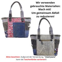 Sunsa Canvas Bag Handbag Shopper Jeans Bag Shoulder bag Weekender blue