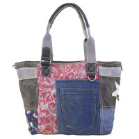 Sunsa Handtasche Damen Schultertasche Canvas Upcycling Jeanstasche große Shopper