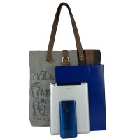Sunsa Vintage Shoulder Bag Shopper of canvas with leather big handbag weekender
