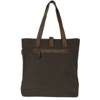 Sunsa Vintage Tasche Schultertasche Shopper aus Canvas mit Leder große Handtasche Einkaufstasche