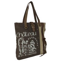Sunsa Vintage Tasche Schultertasche Shopper aus Canvas mit Leder große Handtasche Einkaufstasche