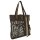Sunsa Vintage Tasche Schultertasche Shopper aus Canvas mit Leder große Handtasche Einkaufstasche