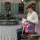 Sunsa Umhängetasche aus rote Canvas & recycelter Jeans. Nachhaltige Crossbody Bag