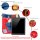 Sunsa Umhängetasche aus rote Canvas & recycelter Jeans. Nachhaltige Crossbody Bag