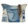 Sunsa Damen Umhängetasche aus beigem Canvas & Jeansstoff. Crossbody Tasche