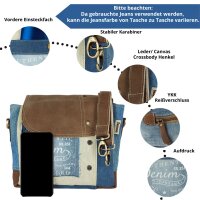Sunsa Vintage Shoulder Bag handbag canvas with leather small Crossbody bag