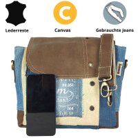 Sunsa Vintage Shoulder Bag handbag canvas with leather small Crossbody bag