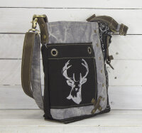 Domelo canvas stonewashed shoulder bag crossbody black