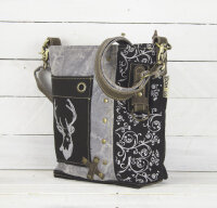 Domelo canvas stonewashed shoulder bag crossbody black