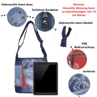 Sunsa woman canvas bag jeans stonewashed hobo blue shoulder bag crossbody red