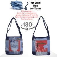 Sunsa woman canvas bag jeans stonewashed hobo blue shoulder bag crossbody red