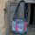 Sunsa Damen Hobo Umhängetasche aus Jeansstoff & rote Canvas. Damentasche