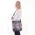 Sunsa Damen Hobo Umhängetasche aus Upcycling Jeans & rote Canvas. Damentasche