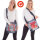 Sunsa Damen Hobo Umhängetasche aus Upcycling Jeans & rote Canvas. Damentasche