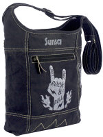 Sunsa Hobo Tasche schwarze Umhängetasche Damenhandtasche Canvas Schultertasche