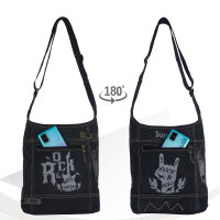 Sunsa Hobo Tasche schwarze Umhängetasche Damenhandtasche Canvas Schultertasche