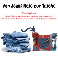Sunsa recycelte Jeanstasche. Nachhaltige Umhängetasche/ Crossbody Bag