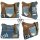 Sunsa woman canvas jeans bag stonewashed blue shoulder bag brown crossbody small